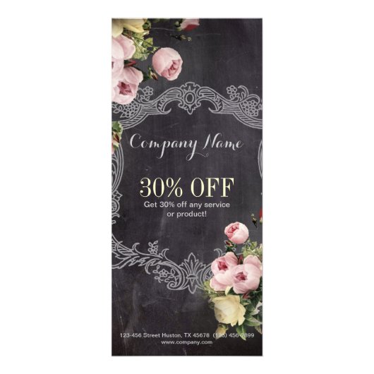 rustige elegant  botanisch karton floraal reclamekaart (Voorkant)