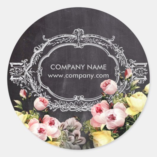 rustige elegant  botanisch karton floraal ronde sticker (Voorkant)