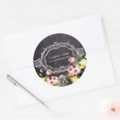 rustige elegant  botanisch karton floraal ronde sticker (Envelop)