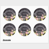 rustige elegant  botanisch karton floraal ronde sticker (Vel)