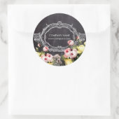rustige elegant  botanisch karton floraal ronde sticker (Tas)