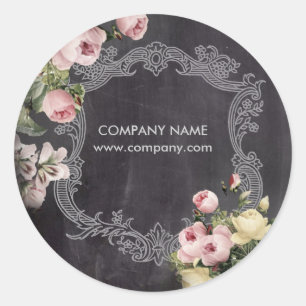 rustige elegant  botanisch karton floraal ronde sticker