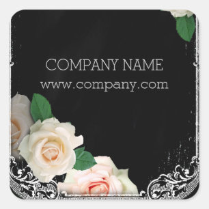 rustige elegant  botanisch karton floraal vierkante sticker