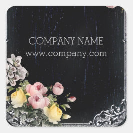 rustige elegant  botanisch karton floraal vierkante sticker