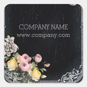 rustige elegant  botanisch karton floraal vierkante sticker