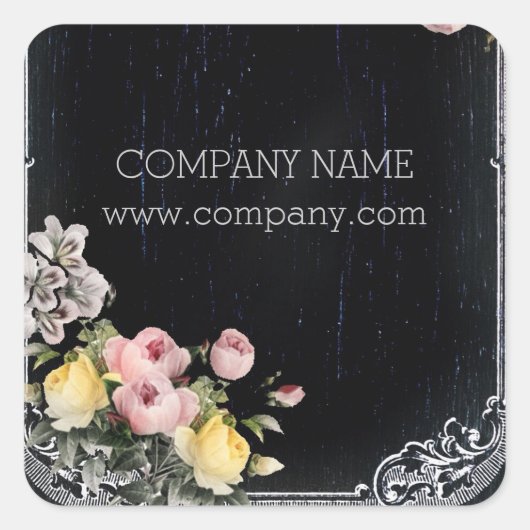 rustige elegant  botanisch karton floraal vierkante sticker (Voorkant)