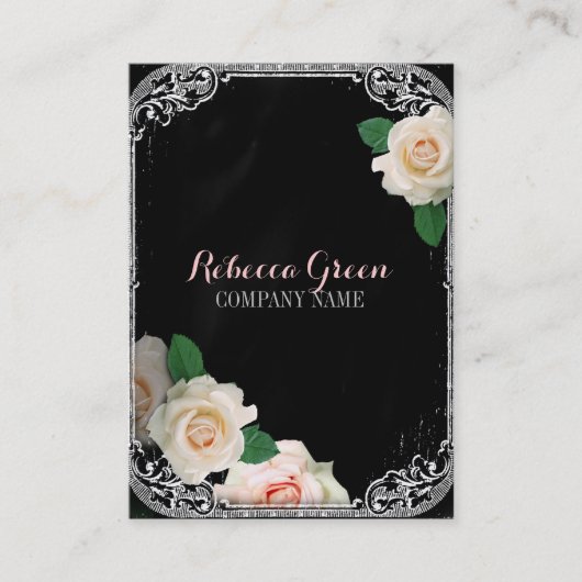 rustige elegant  botanisch karton floraal visitekaartje (Voorkant)