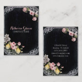 rustige elegant botanisch karton floraal visitekaartje (Voorkant / Achterkant)
