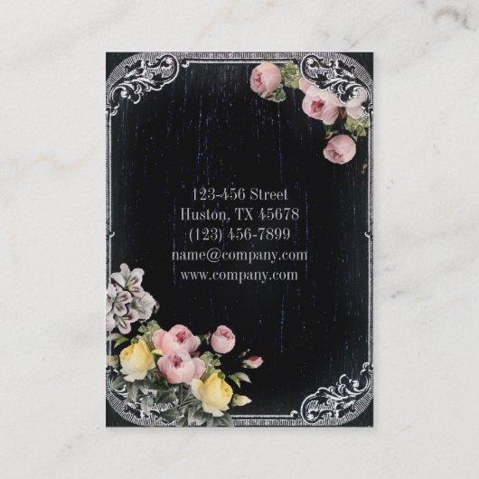 rustige elegant botanisch karton floraal visitekaartje (Achterkant)