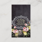 rustige elegant botanisch karton floraal visitekaartje (Achterkant)