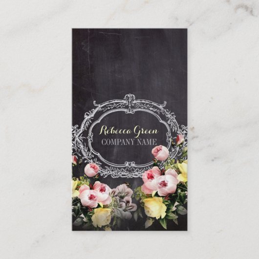 rustige elegant botanisch karton floraal visitekaartje (Voorkant)