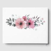 Rustige elegant botanische waterverf floral Weddin Gastenboek (Achterkant)