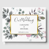 Rustige elegant botanische waterverf floral Weddin Gastenboek (Voorkant)