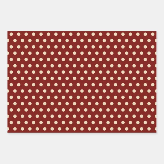 Rustige Elegant Red Roses Polka Dots Stripes Solid Inpakpapier Vel (Voorkant 2)