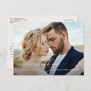 Rustige elegante bruiloft bedankt voor je botanisc uitnodiging briefkaart