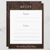 Rustige, elegante bruine schuur, receptkaart (Voorkant / Achterkant)