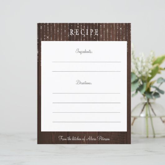 Rustige, elegante bruine schuur, receptkaart (Staand voorkant)