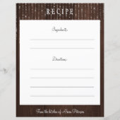 Rustige, elegante bruine schuur, receptkaart (Voorkant)