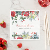 Rustige elegante florale moderne kerstbruiloft servet (Insitu)