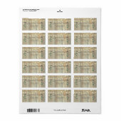 Rustige elegante houten strijklampen rozen etiket (Full Sheet)