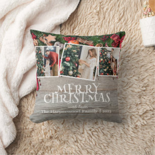 Rustige Elegante Kerst Familie Fotocollage Kussen