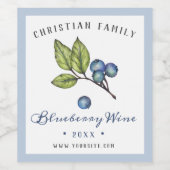 Rustige elegante Waterverf Blauwbes Wijn Labs Wijn Etiket (Enkel label)