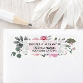 Rustige elegante waterverf botanische bruiloft etiket