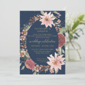 Rustige elegante Waterverf drijft marineroze in Kaart (Staand voorkant)