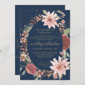 Rustige elegante Waterverf drijft marineroze in Kaart (Voorkant / Achterkant)