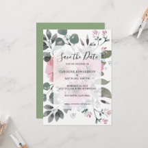 Rustige elegante waterverf floral Save the Date