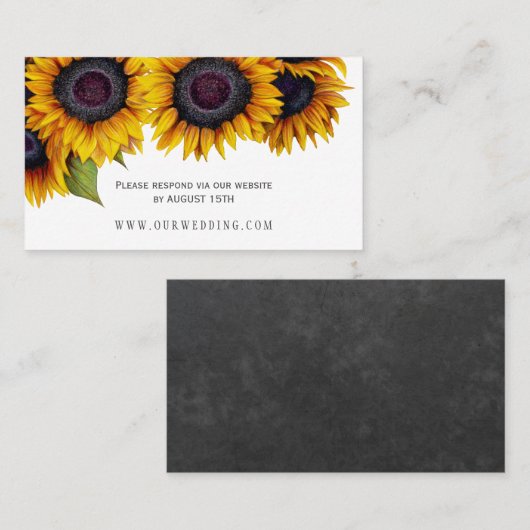 Rustige elegante website voor de bruiloft van zonn visitekaartje (Voorkant / Achterkant)