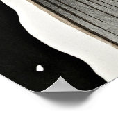 Rustige elegantie: Siberische Bluechat & pioen Poster (Hoek)