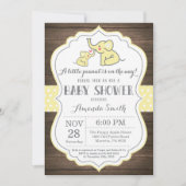 Rustige Elephant Baby shower Invitation Yellow Kaart (Voorkant)