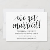 Rustige Elopement Reception Kaart (Voorkant)