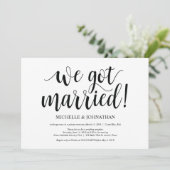 Rustige Elopement Reception Kaart (Staand voorkant)