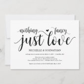 Rustige Elopement Reception Kaart (Voorkant)