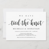 Rustige Elopement Reception Kaart (Voorkant)