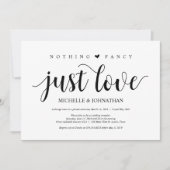 Rustige Elopement Reception Kaart (Voorkant)