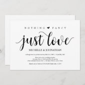 Rustige Elopement Reception Kaart (Voorkant / Achterkant)