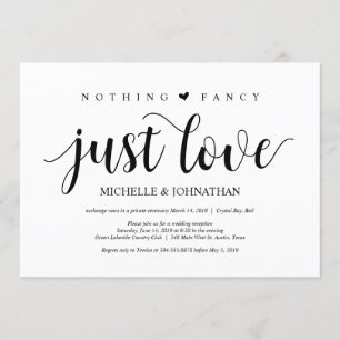 Rustige Elopement Reception Kaart