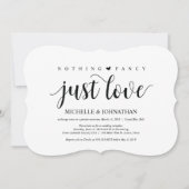 Rustige Elopement Reception Kaart (Voorkant)