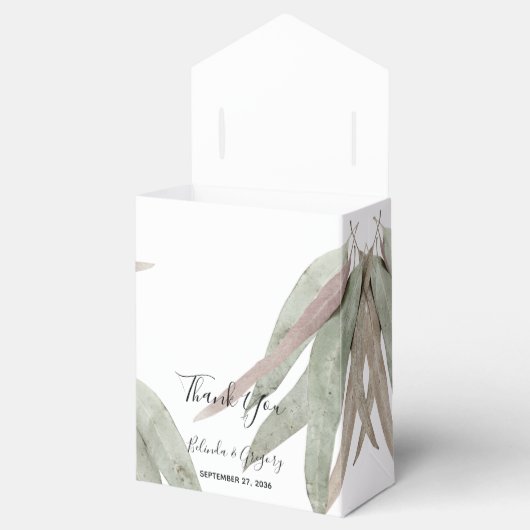 Rustige elyptusbruistocht bedankdoosjes (Geopend)