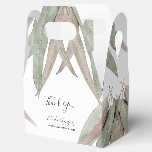 Rustige elyptusbruistocht bedankdoosjes (Geopend)