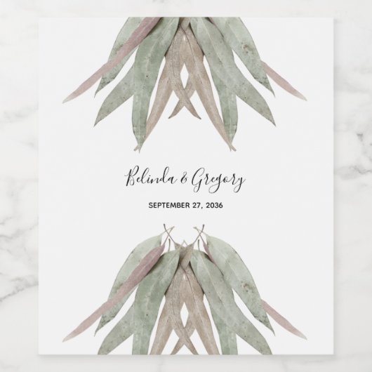 Rustige elyptusbruistocht wijn etiket (Enkel label)