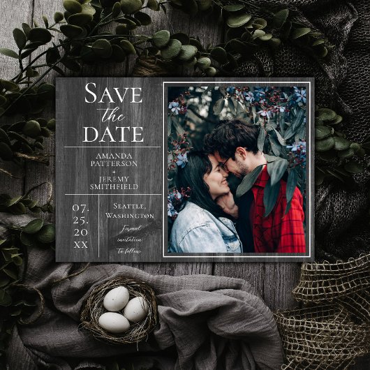 Rustige en eenvoudige foto | Grijs sparen de Datum Save The Date