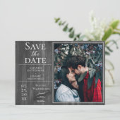 Rustige en eenvoudige foto | Grijs sparen de Datum Save The Date (Staand voorkant)