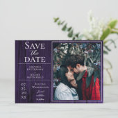 Rustige en eenvoudige foto | Paars Opslaan van dat Save The Date (Staand voorkant)