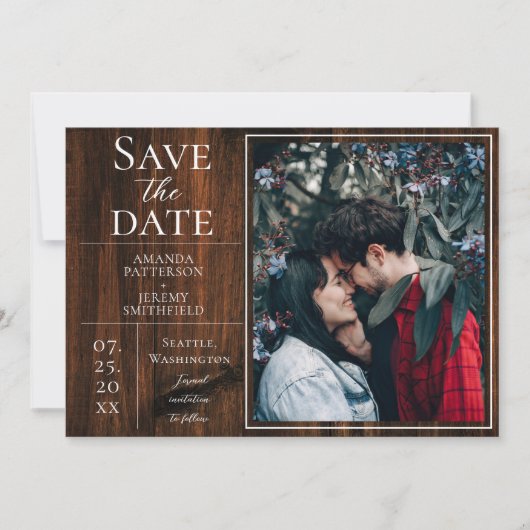 Rustige en eenvoudige foto sparen de Datum Save The Date (Voorkant)