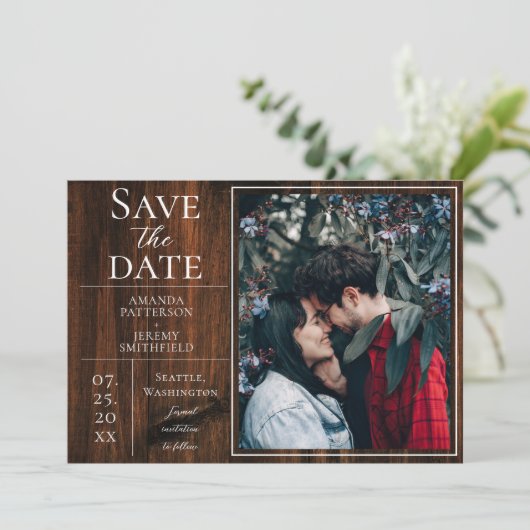 Rustige en eenvoudige foto sparen de Datum Save The Date (Staand voorkant)