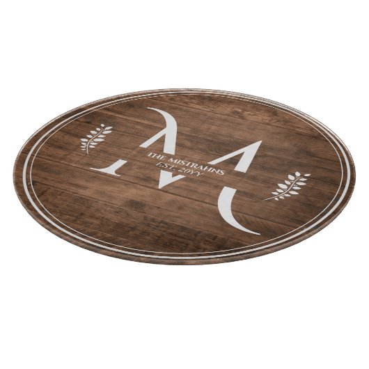 Rustige en elegante monogram Faux Rood Snijplank (Hoek)